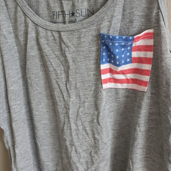 Fifth Sun American Flag Pocket Crop Tank Top - Picture 3 of 4